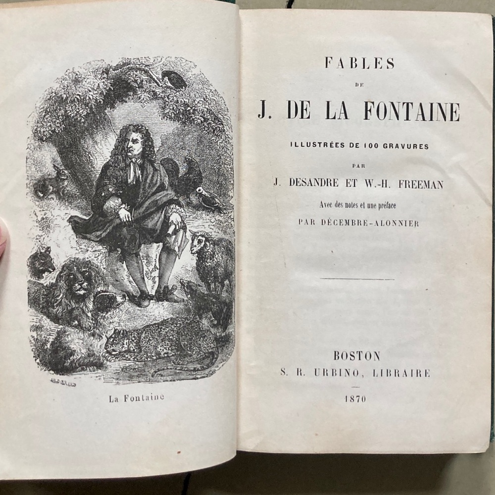 1870 Fables de J. de la Fontaine French Engravings Fiction Fox Rooster Horse - Picture 4 of 16